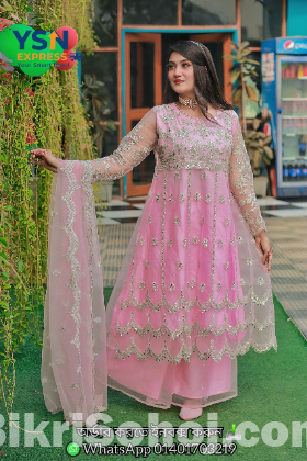 Top: Organza with Embroidered Khatli Work